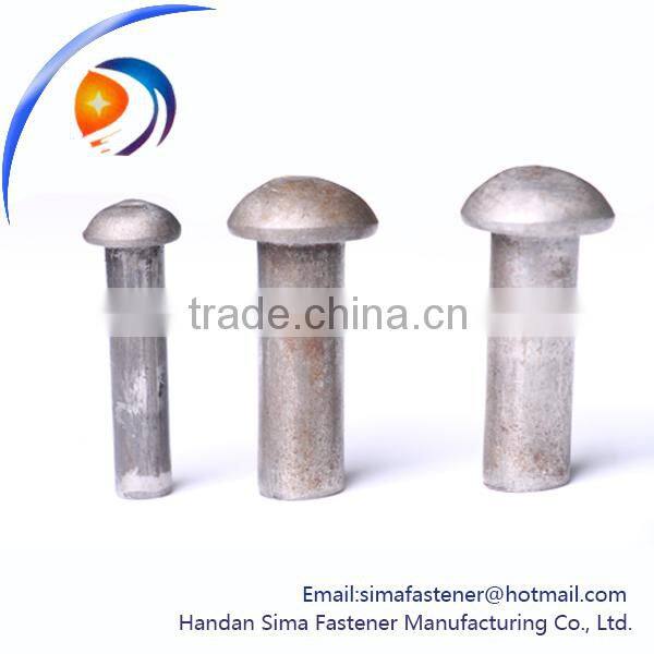 Round head steel solid rivet nut with factory price