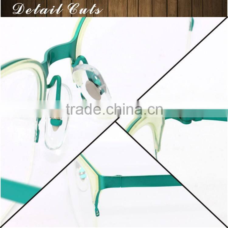 G3623 Transparent Yellow Custom Half Rim Eyeglass Frames For Women