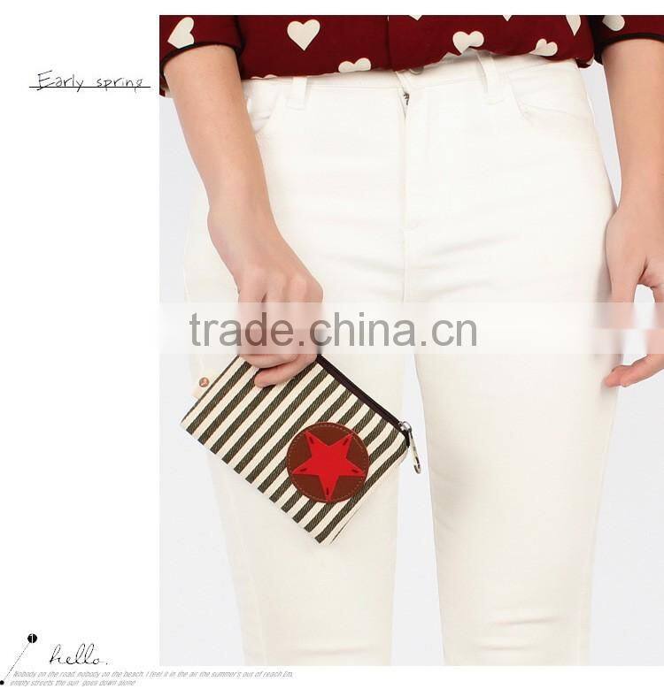 Canvas stripe coin purses wholesale small cheap purses