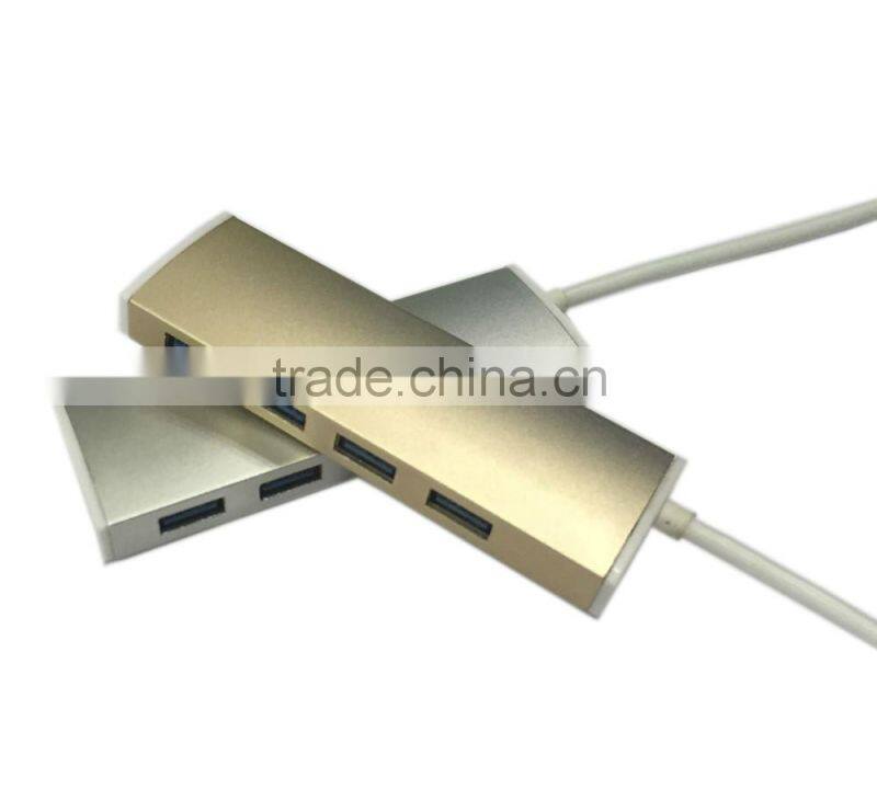 Prenium High-speed Aluminum 4 port usb 3.0 hub from usb hub suppliers with USB 3.0 Cable