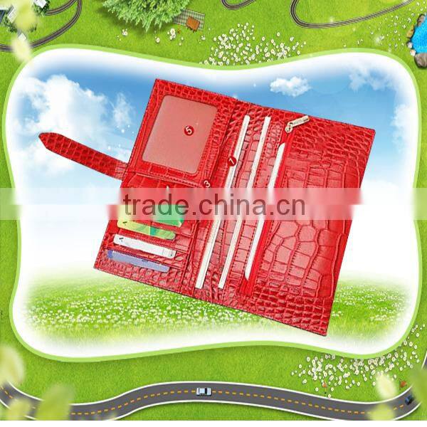 Fani PU/genuine snake skin leather wallet for women with belt clip design