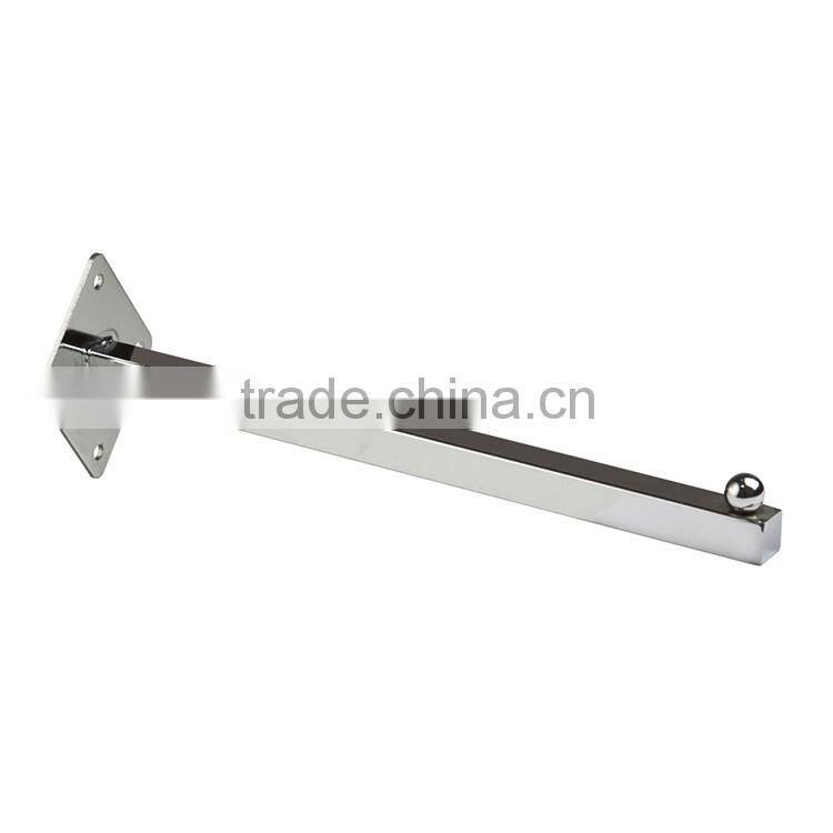 Chrome straight Hook For Wall Mount System Square Tubing 18