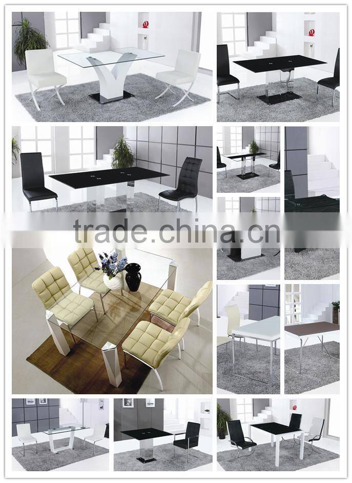 Hot sale C602 red PU seat and backrest with unique stitching dining chair