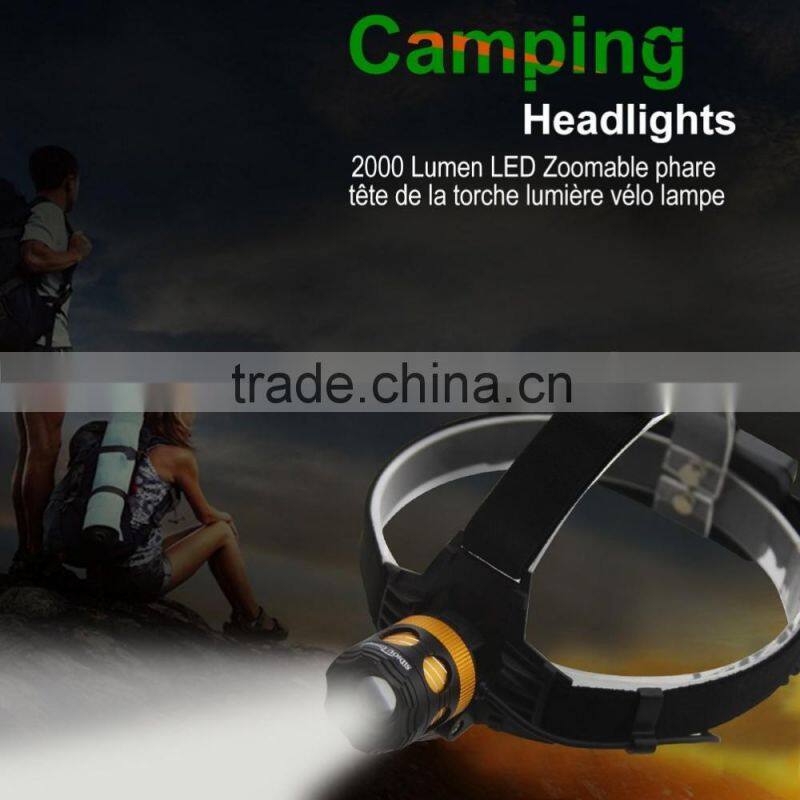 1200 Lumen LED Zoomable Headlamp Head Torch Light Bike Lamp Rechargeable Waterproof 18650 Battery For Camping