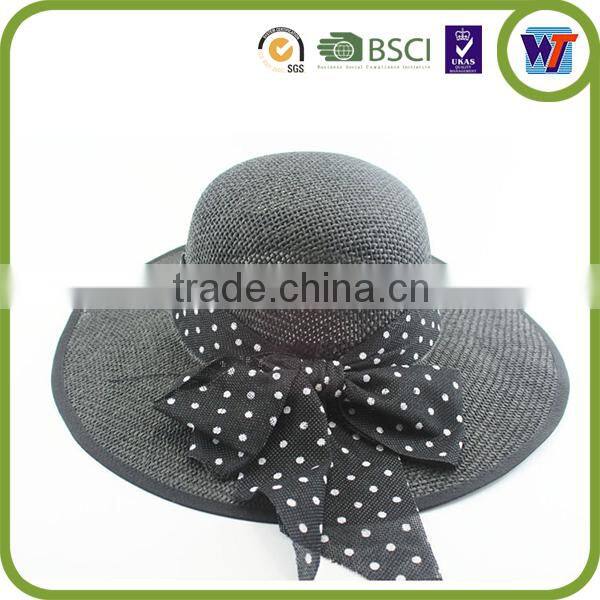 High quality straw hat, ladies fedora beach hat cap with flowers