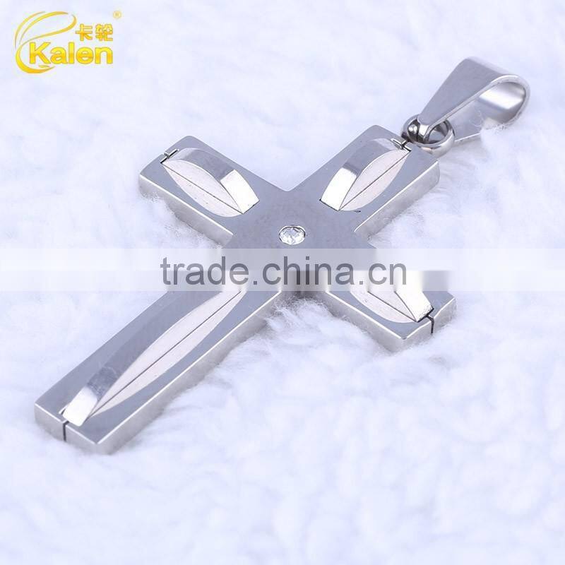 626 silver color 316 stainless steel cross pendant jewelry