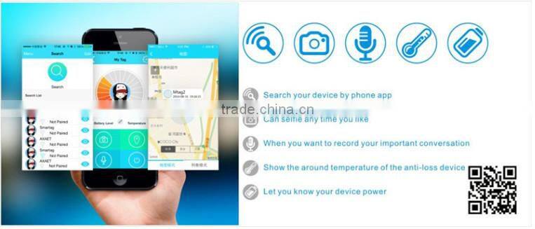 AXAET PC023 LED Light Anti-theft Anti-lost Alarm Keychain Bluetooth Finder