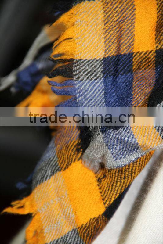 worsted cashmere light checked scarves