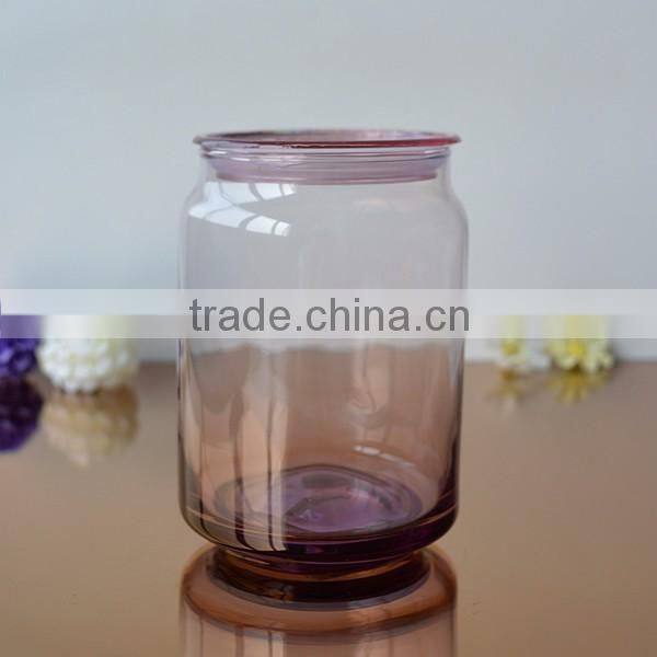 20oz Colored storage glass jar with lid wholesale