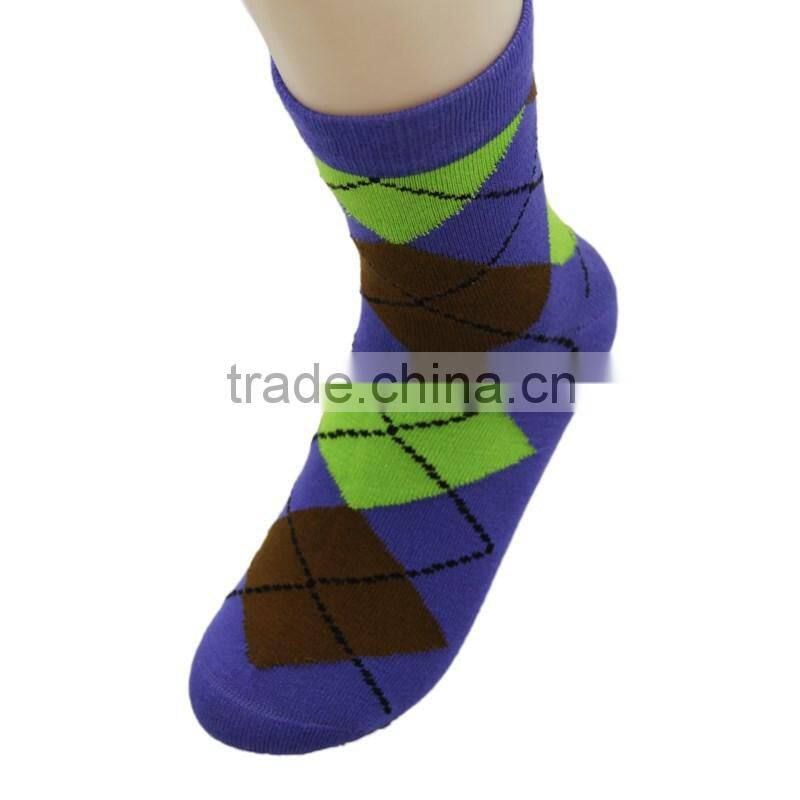 GSC-09 2015 Fashion cutom argyle design children newline bamboo socks
