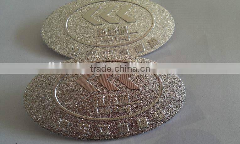 metal car chair logo , gun black plating zinc alloy metal tag for car chairs,metal chair nameplate