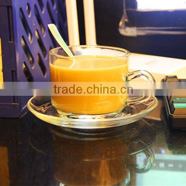 Espresso cups High Quality Glasss Coffee Cup with saucer and spoon