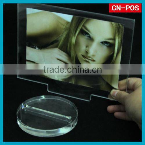 display acrylic photo stand for hanging