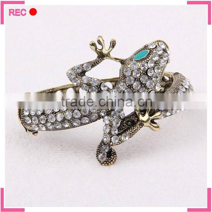 New design bangles exaggerated, Lizard shaped crystal bangles wholesale