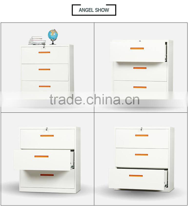 Lateral metal office/home/school use 3 door stainless steel locker for file storage