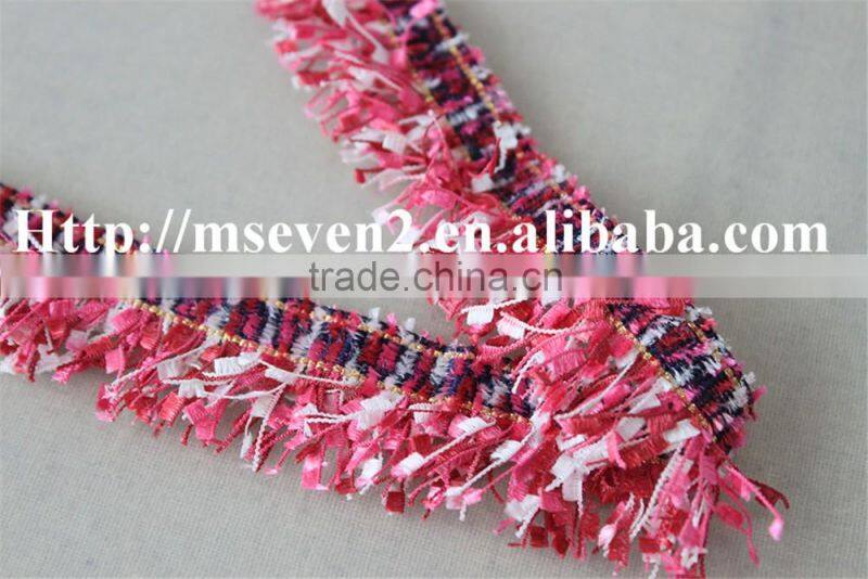 fashion color tassel fringe lace trim polyester tassel fabric embroidery lace