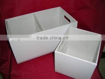 Custome design Good quality pu leather Storage box with lid