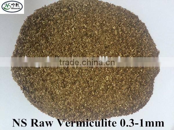 Free Asbestos 0.3-1mm Raw Silver Vermiculite for Foundary, Steel Industry