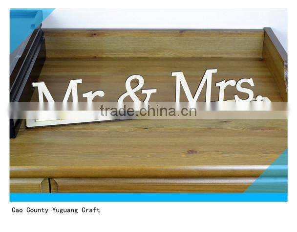 Freestanding Home Decor Mr & Mrs Wood Word Sign