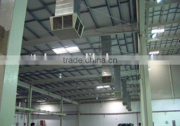 Roof mounted evaporative air cooler