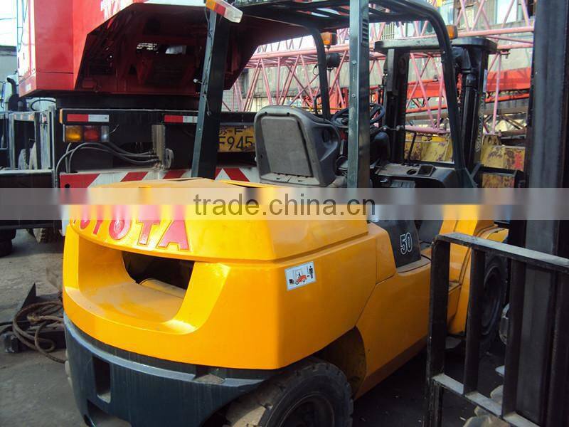 secondhand toyota forklift 5ton in excellent working condition/toyota forklift fd50 for hot sale