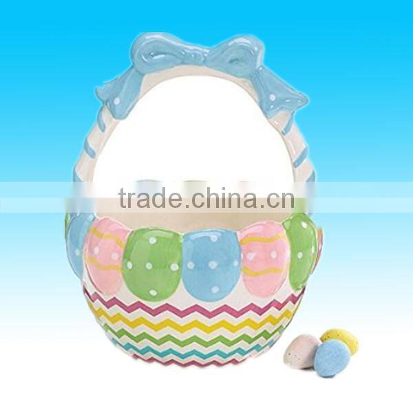 lovely Easter Day ceramic egg basket decoration