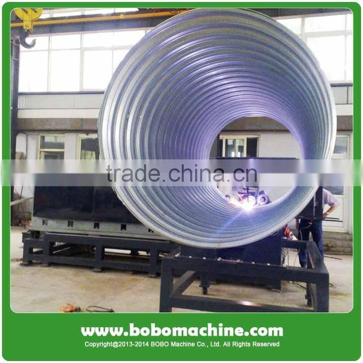 Corrugated metal drainage culvert pipe making machine