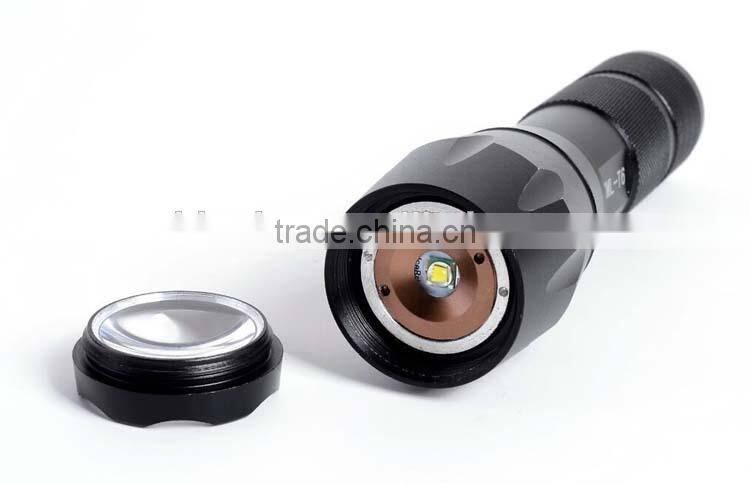 Aluminium alloy XML-T6 rechargeable zoom flashlight LED torch flashlight tactical flashlight
