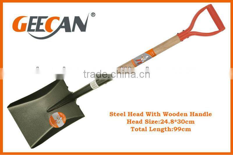 D-type square wooden handle japan shovel