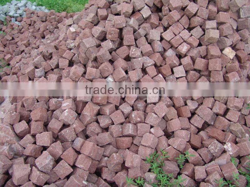 G666 red block stone/ cube stone/cobble stone