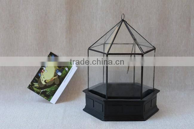 Micro landscape indoor glass greenhouse/ clear glass indoor plant terrarium /Geometric Glass Terrarium