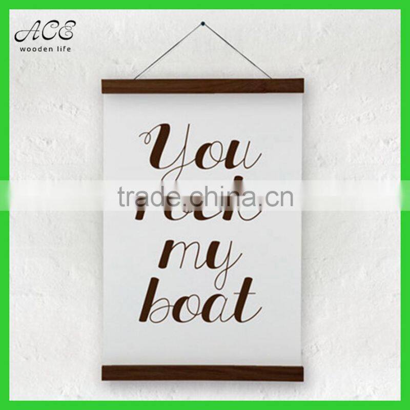 Wooden poster hanger