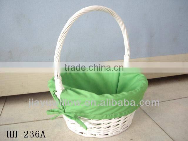 Yellow Painted Willow Basket w/ Candle Shade