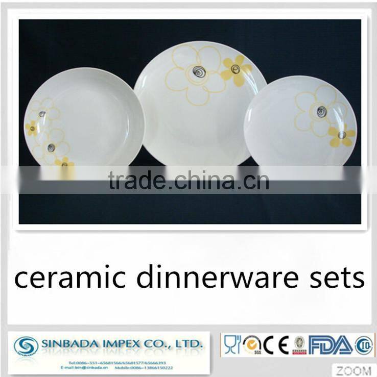 ceramic material 18pcs ceramic dinner set with sgs certification test