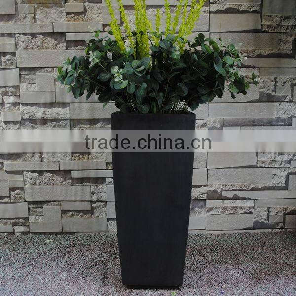 Simple Elegent Black Round Concrete Flower Pots