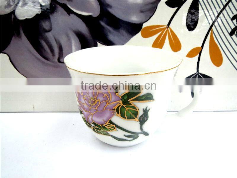 High quality coffee cups 6oz white porcelain new bone china cup and saucer