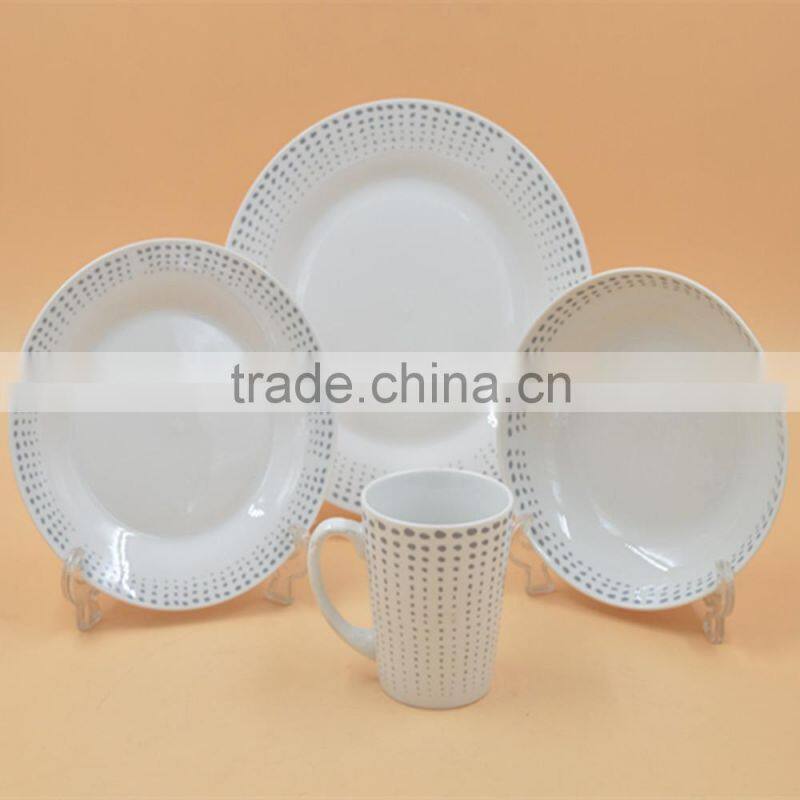 White plain ceramic plates dinnerware sets
