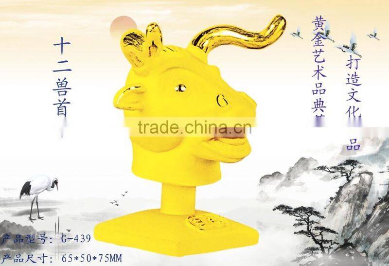 24k gold plated Chinese zodiac Rabbit Head