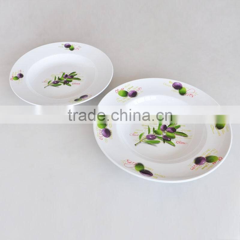 5PCS Ceramic Pasta Bowl Set With Olive Design