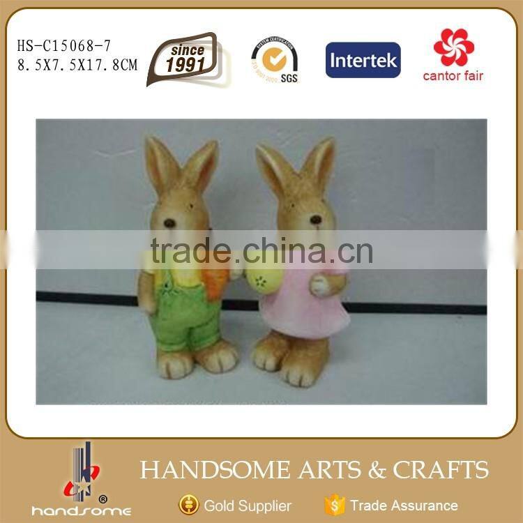 6.8 Inch Ceramic Easter Egg Decoration Lovely Bunny