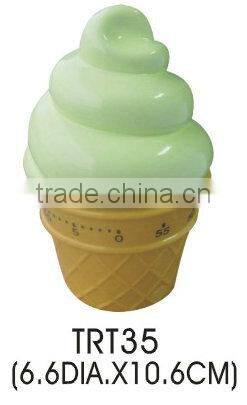 Ice cream shape plastic table mechanical timer/kitchen timer
