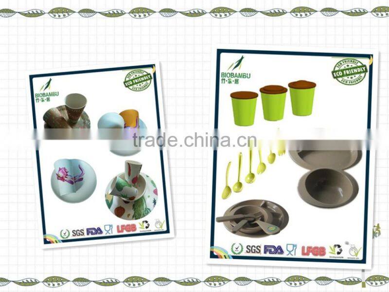 Diswasher safe Endurable Eco-friendly Bamboo fiber Dinner Set