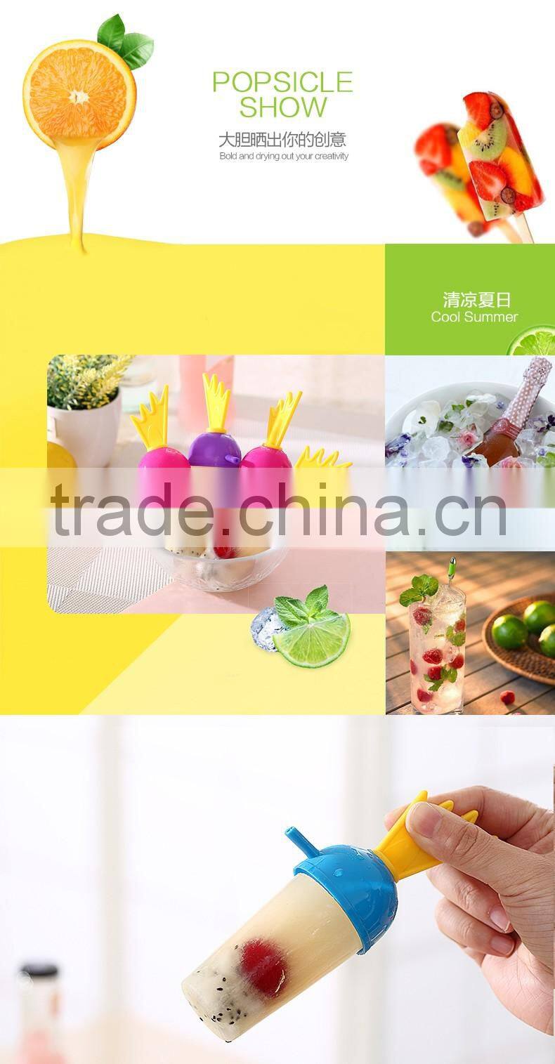 SSet of 4 pcs Ice cream mold plastic ice lolly mould ice tray maker