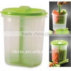 Food Grade Plastic Pickle Jar with Strainer, Clear Plastic Vegetable Storage Container for Pickle