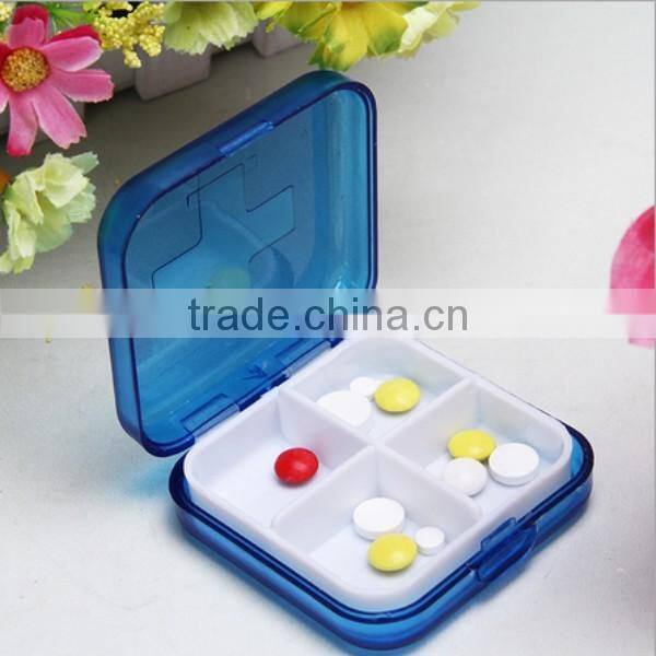 custom practical 4 compartment plastic pill box,custom plastic pill box supplier in China,custom promotional plastic pill box