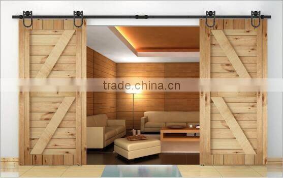 American style ebay amazon sliding wooden door steel flat track and roller wheels