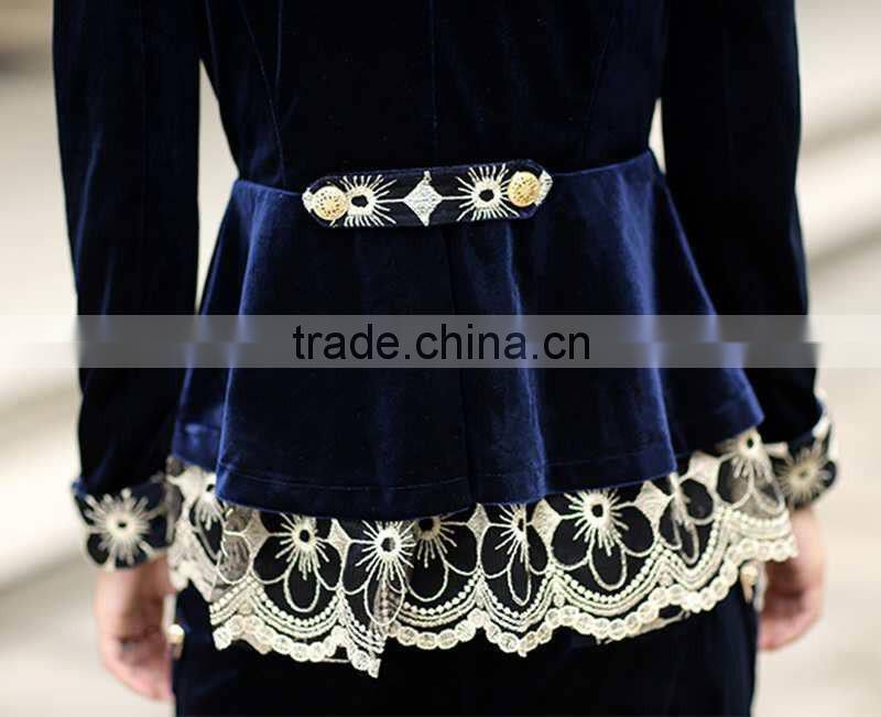 fashion Women's Lace ladies velour tracksuit