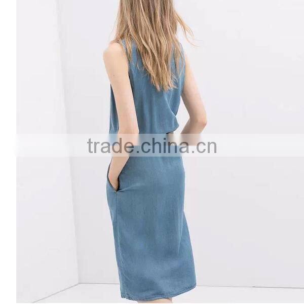 HD-D269 Wholesale elegant fashion demin women dress/ladies casual dress
