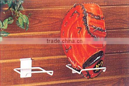Baseball glove holder slatwall hooks accessory