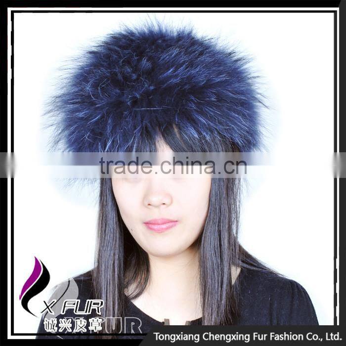 CX-E-30 Fancy Design Elastic Raccoon Fur Wholesale Plastic Headbands